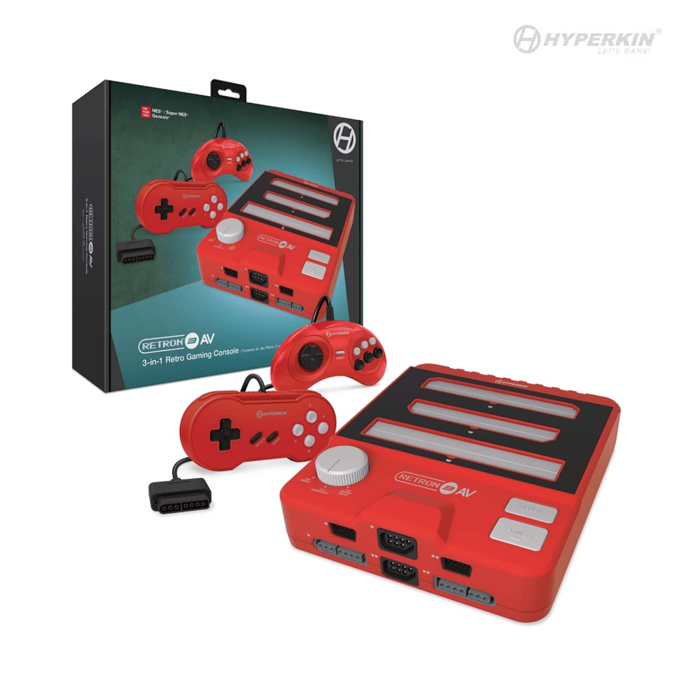 Hyperkin RetroN 3 HD 3in1 Retro Gaming Console for NES®/ Super NES®/Super Famicom™/ and Genesis®/Mega Drive (Jasper Red)