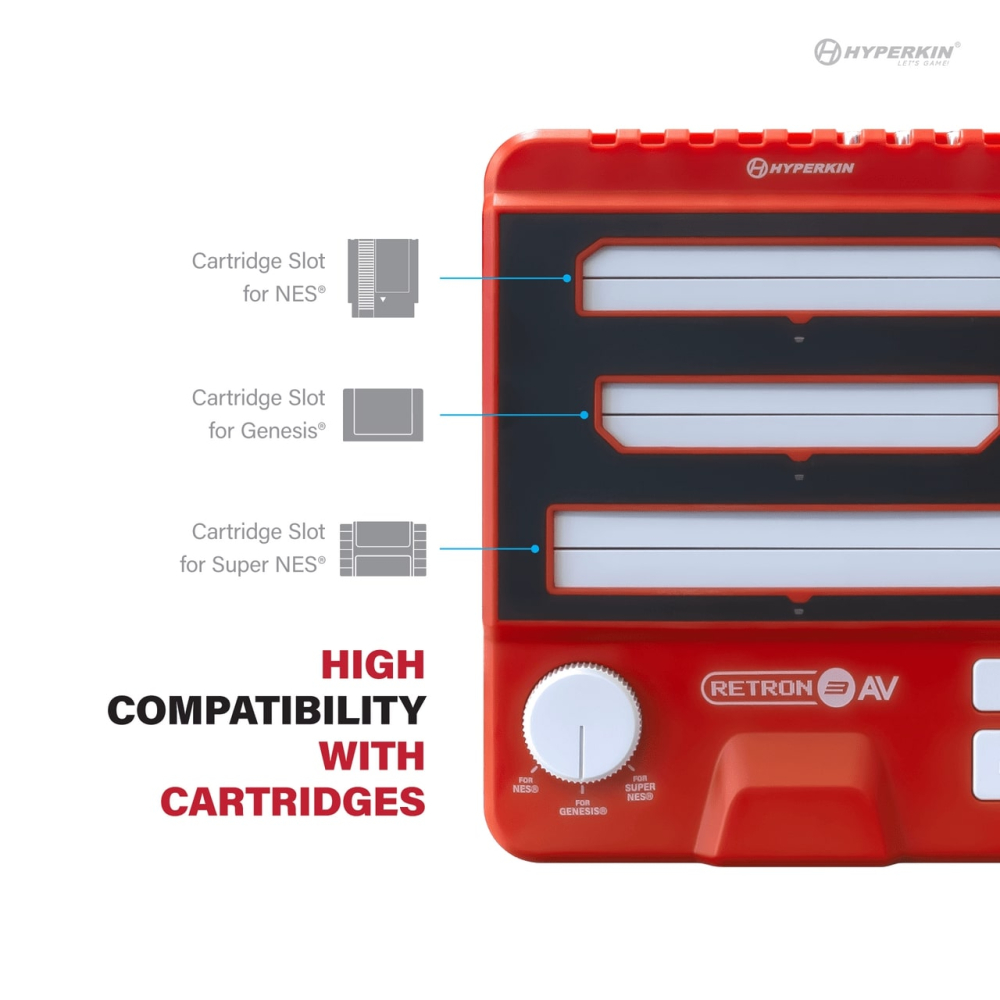 Hyperkin RetroN 3 HD 3in1 Retro Gaming Console for NES®/ Super NES®/Super Famicom™/ and Genesis®/Mega Drive (Jasper Red) - Image 5